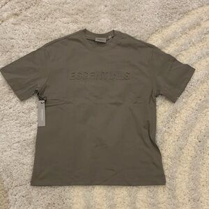 Essentials Fear of God Puff Print Logo Forge Grey T-Shirt Mens Sizes S, M, L …